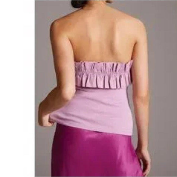 Anthropologie x Maeve Poplin Ruffle Tube Top - Lilac - Picture 6 of 6